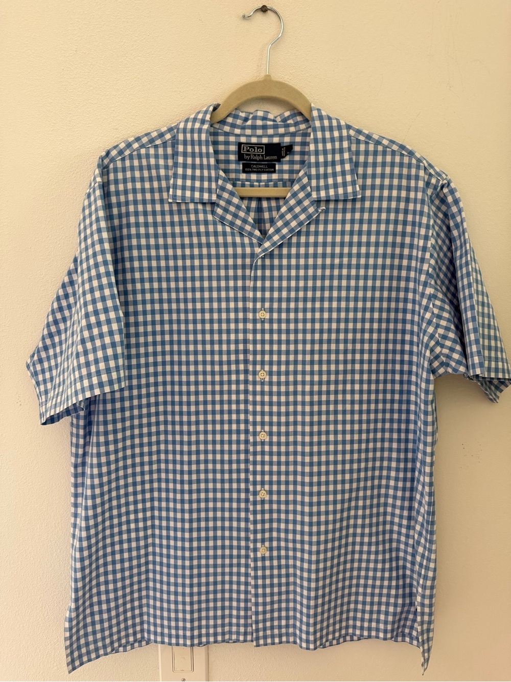 Polo by Ralph Lauren Men’s Blue Gingham Short-Sleeve Shirt L
